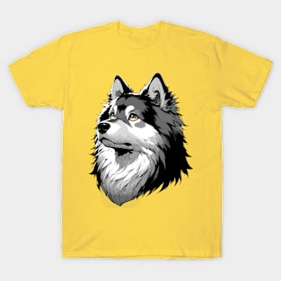 Stunning and Cool German Spitz Monochrome and Gold Portrait for Father's Day T-Shirt